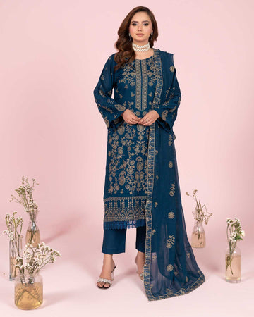 Payrahan - EMB Bana Doriya Lawn - 3Pc - Vol-574- D-01