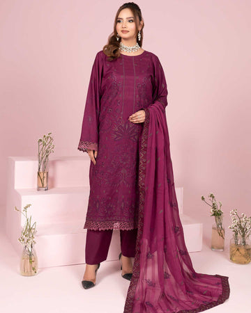 Payrahan - EMB Bana Doriya Lawn - 3Pc - Vol-574- D-02