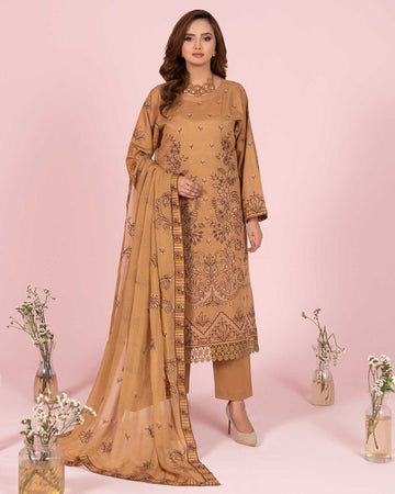 Payrahan - EMB Bana Doriya Lawn - 3Pc - Vol-574- D-03