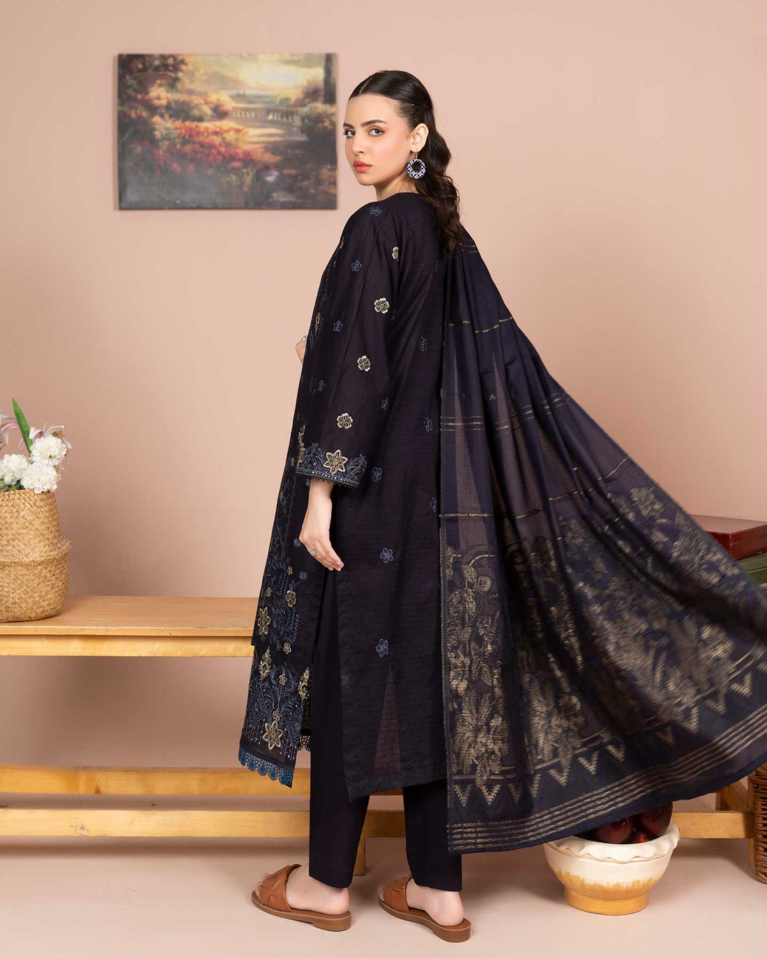 Zaria - Fancy EMB Bana Doriya Lawn - 3Pc - Vol-575- D-04