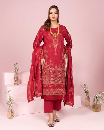 Payrahan - EMB Bana Doriya Lawn - 3Pc - Vol-574- D-06