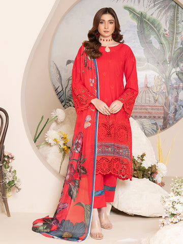 Marooj EMB Bana Doriya Lawn - 3Pc - Vol-306- D-03