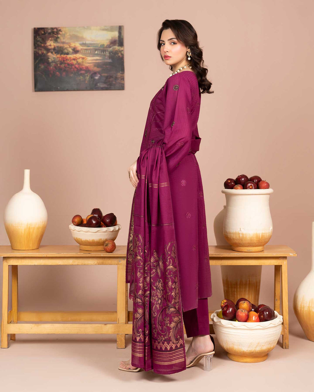 Zaria - Fancy EMB Bana Doriya Lawn - 3Pc - Vol-575- D-01