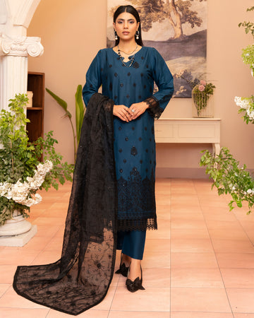 Gul-e-Mehar Premium EMB Lawn - 3Pc - Vol-560- D-02