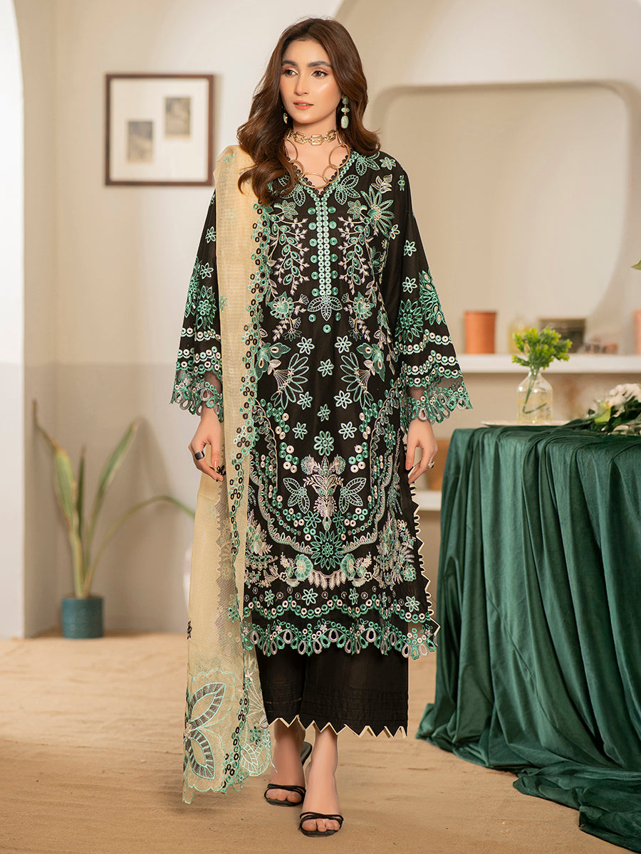 Kashish Fully Emb Lawn Vol-300- D-09