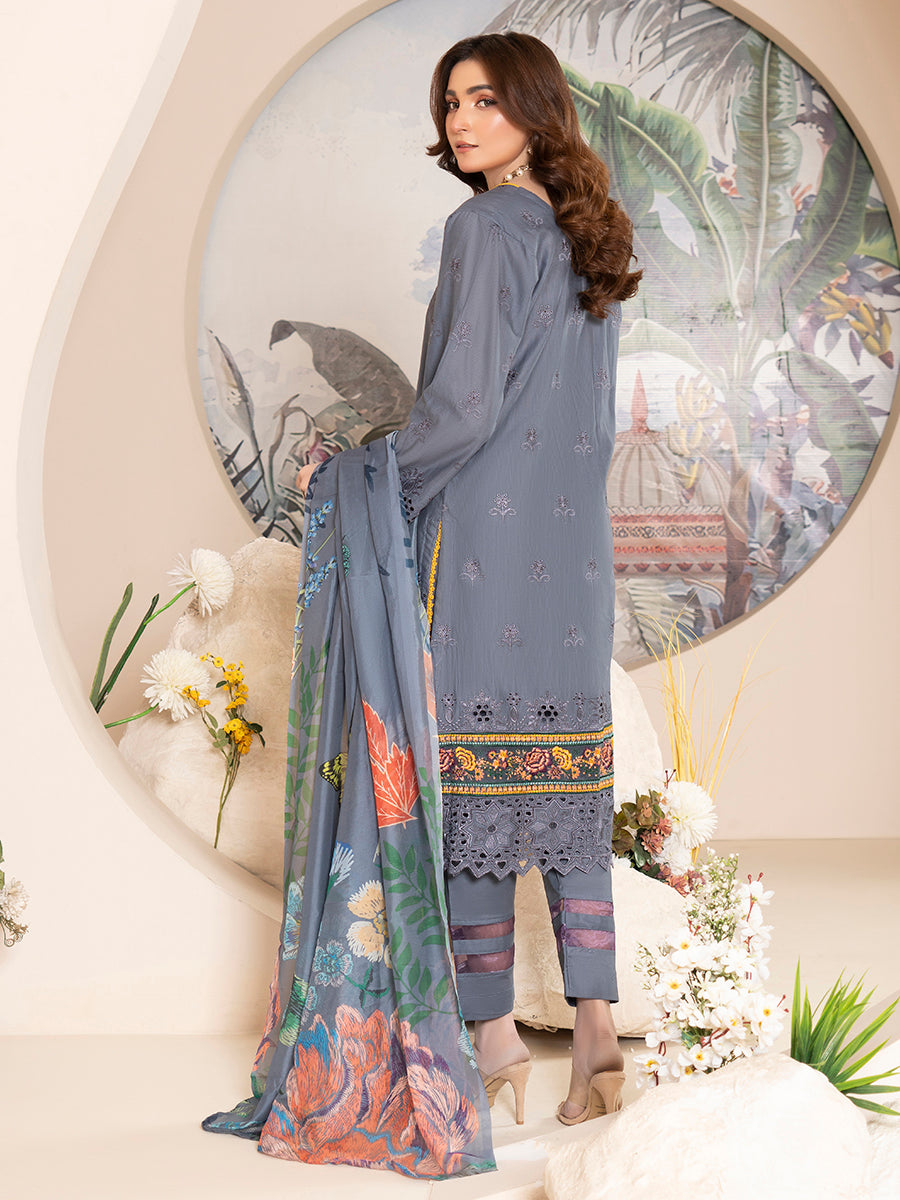 Marooj EMB Bana Doriya Lawn - 3Pc - Vol-306- D-04