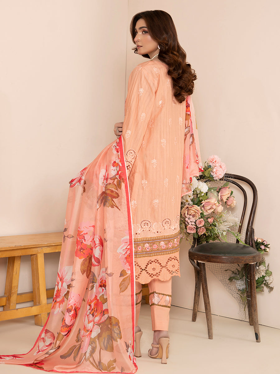 Marooj EMB Bana Doriya Lawn - 3Pc - Vol-306- D-06