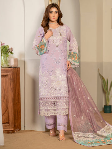 Kashish Fully Emb Lawn Vol-300- D-08