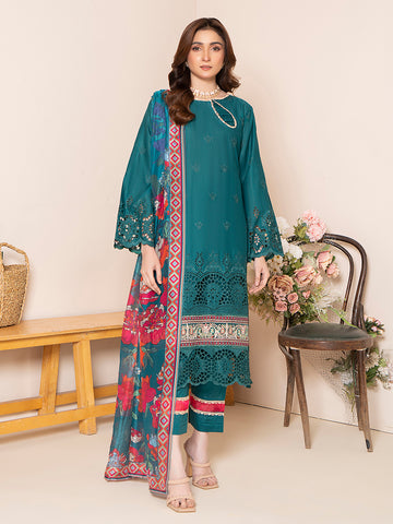 Marooj EMB Bana Doriya Lawn - 3Pc - Vol-306- D-02