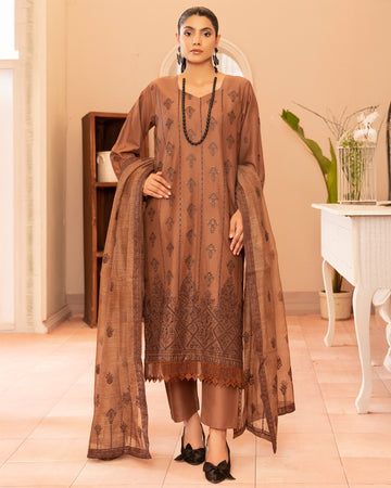 Gul-e-Mehar Premium EMB Lawn - 3Pc - Vol-560- D-06