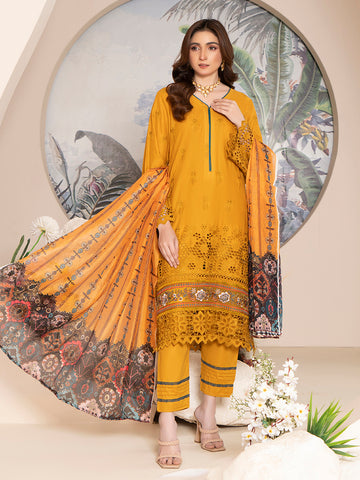 Marooj EMB Bana Doriya Lawn - 3Pc - Vol-306- D-01