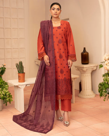 Gul-e-Mehar Premium EMB Lawn - 3Pc - Vol-560- D-07