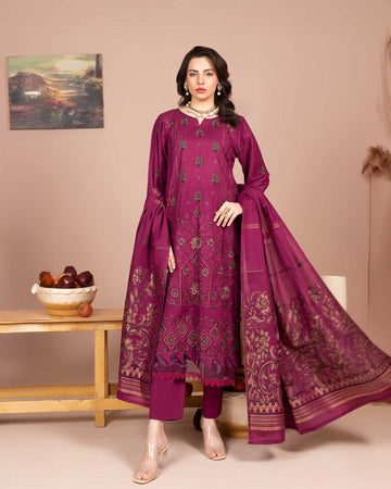 Zaria - Fancy EMB Bana Doriya Lawn - 3Pc - Vol-575- D-01